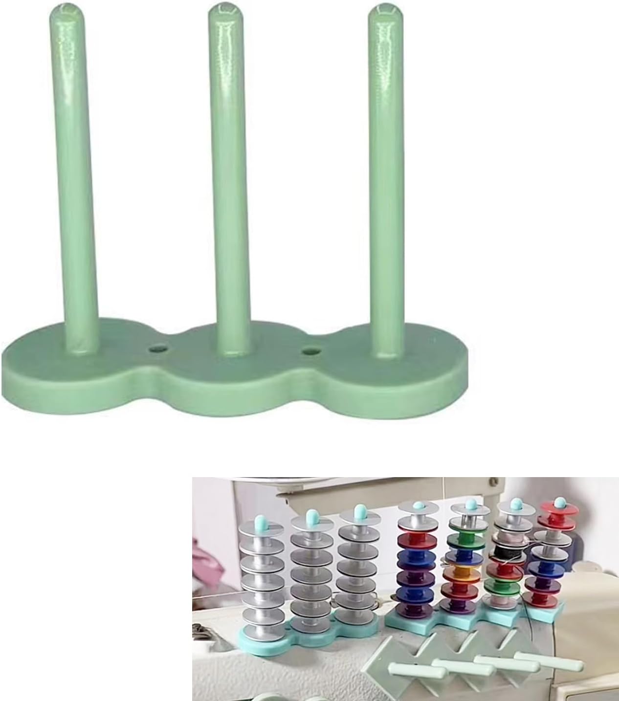 BOYYOEE Magnetic Bobbin Holder – Green Thread and Bobbin Organizer for Machine Sewing Magnetic Adsorption Bobbin Organizer 3 Storage, sxjgreen3