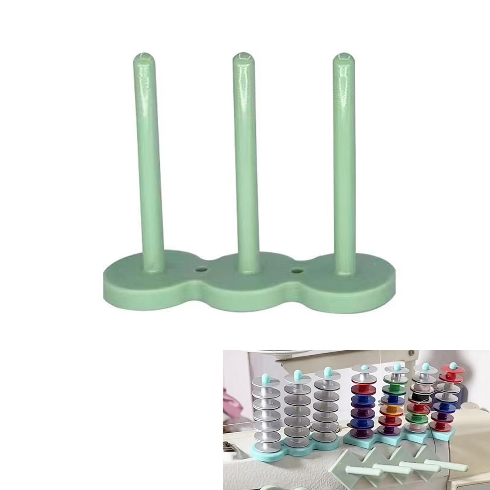 BOYYOEE Magnetic Bobbin Holder – Green Thread and Bobbin Organizer for Machine Sewing Magnetic Adsorption Bobbin Organizer 3 Storage, sxjgreen3