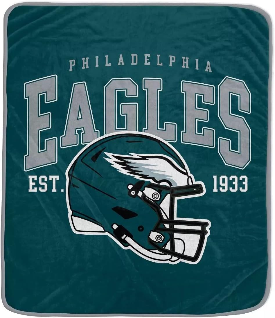 Pegasus Sports Vintage Arch Block Logo Flannel Ultra Soft Blanket (Eagles)