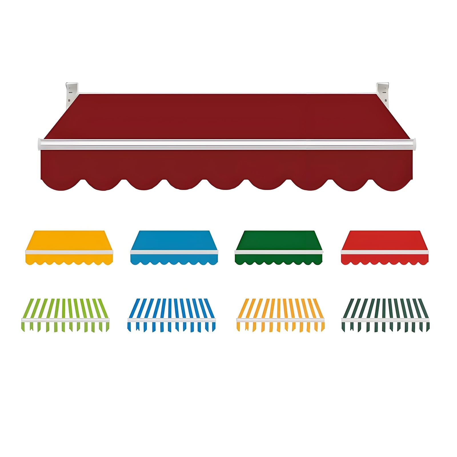 Pbwerigl Crimson Awning Retractable Canopy, Outdoor Awning Fabric Replacement Waterproof(,10X6.5ft/300X200cm)