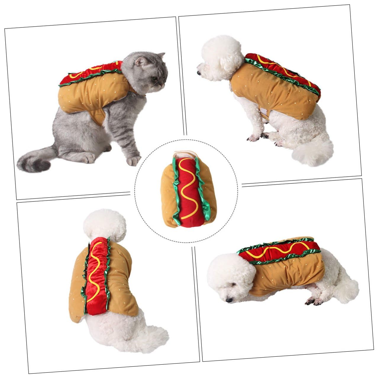 Veemoon Costume Natalizio per Cani e Gatti in Poliestere Arancione, Leggero e Facile da Indossare, per Feste di Natale e Carnevale per Animali Domestici