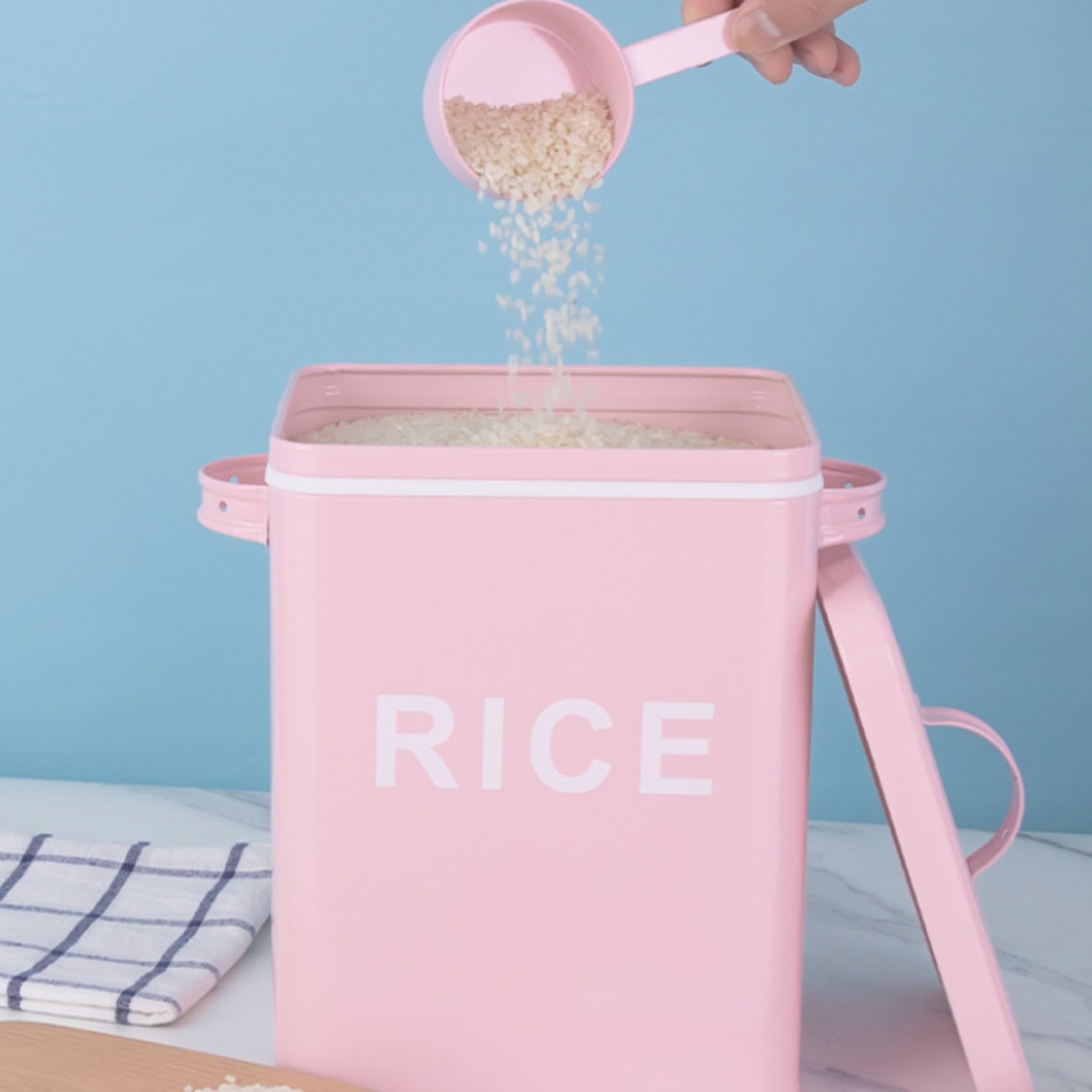 Contenedor Cereales Compacto | Multifuncional, Contenedor sellado para Arroz, Grueso, Recipiente Cocina,