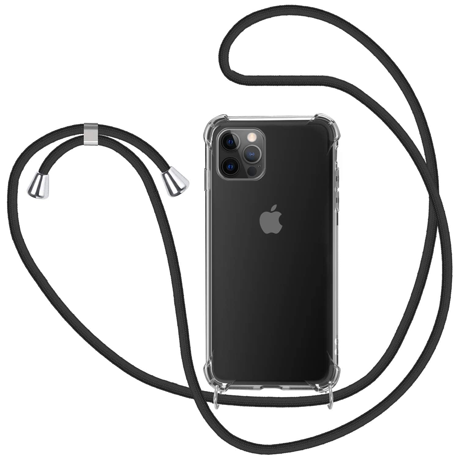 Cover Con Collana Per IPhone 12 Pro Max 6.7 – Custodia In Silicone Con Cordino Regolabile, Blu - 3