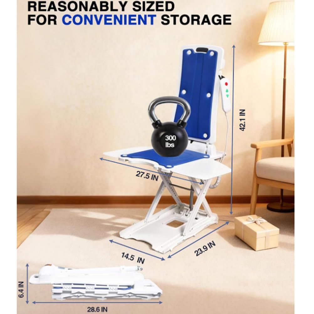 BCBKD Sollevatore da Pavimento per Anziani con Ventose Impermeabili E Telecomando, Sollevatore Elettrico Leggero per Sedie - Altezza di Sollevamento 0-19,5 Pollici