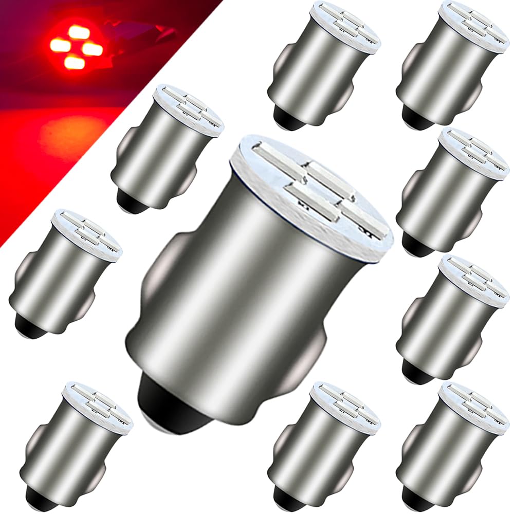 10pcs DC6-24V BA7S LED Bulbs Red 3014 4SMD Chips LED Mini Bulbs for Car Instrument Dashboard Panel Light.