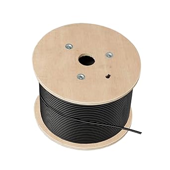 Cat8 Bulk Ethernet Cable 650ft, Outdoor/Indoor CAT 8 Double Shielded Ethernet Bulk Cable Reel 2000Mhz 40G Heavy-Duty Waterproof 26AWG S/FTP Cat 8 Ethernet Spool Black(Connector Included
