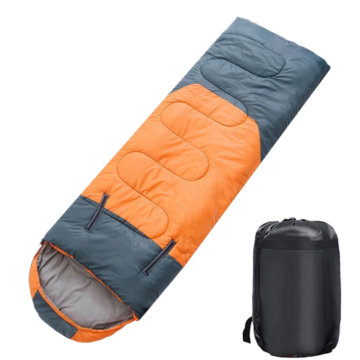 Sac de couchage 4 saisons pour adultes et enfants pour le camping, la randonnée, les voyages par temps chaud, froid et léger, imperméable avec sac de compression, activités intérieures et extérieures