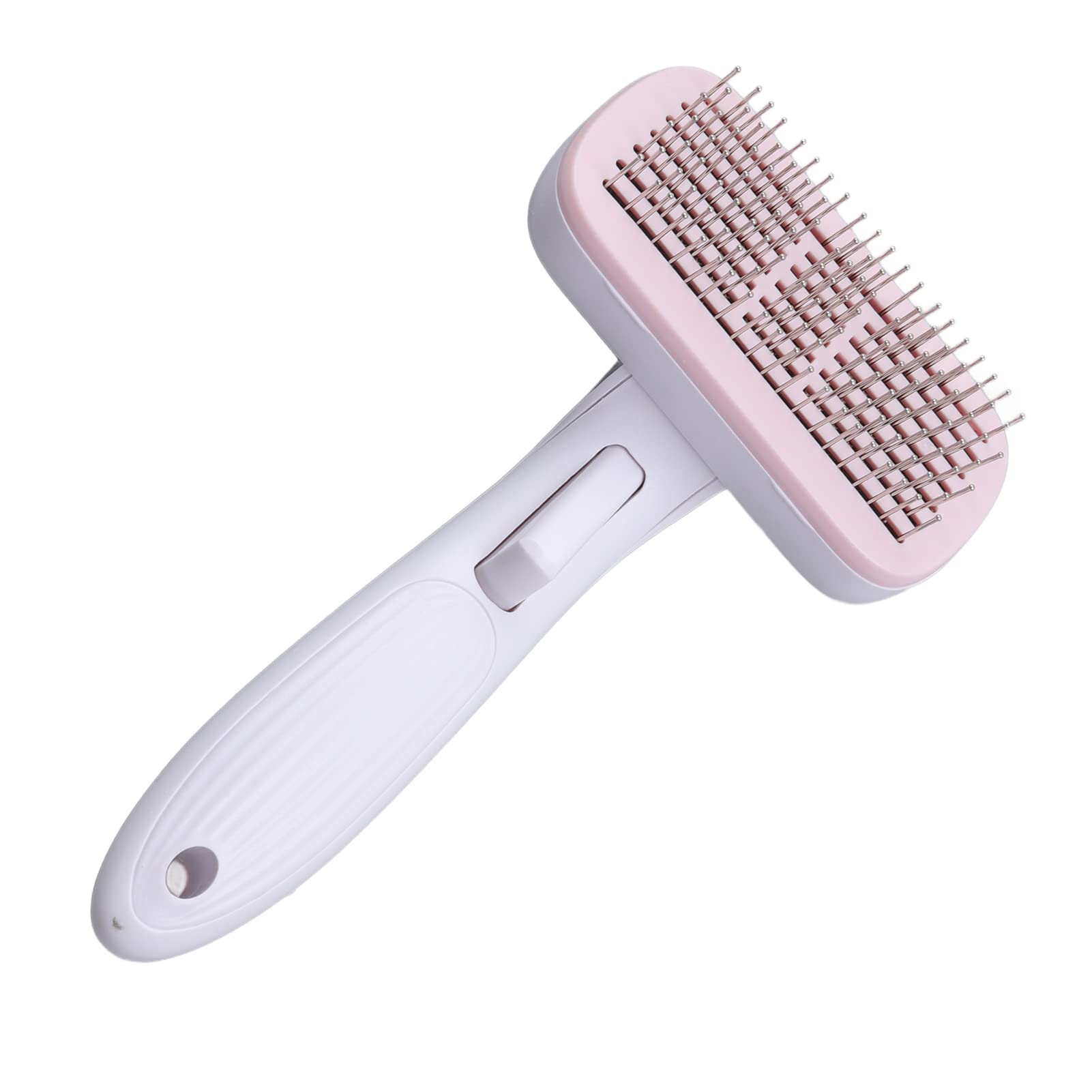 Cat Brush For Shedding, Cat Self Cleaning Slicker Brush De Shedding Dog Hair Dogs Grooming Tool Bunny For Rabbit Massage Removes Loose Undercoat (Steel Needle Pink)