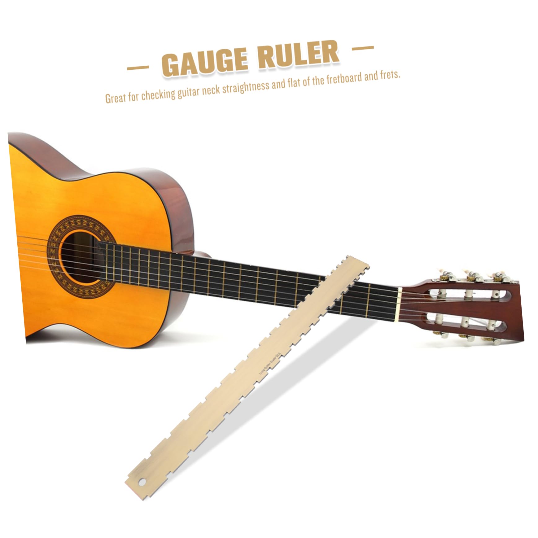 ibasenice 2stücke Bronze Saitenmessschablone Für Gitarre Und Ukulele Dual- Für Präzise Saitenhöhe Und Bundvermessung Zur Überprüfung Der Halsgerade Und Bundflachheit