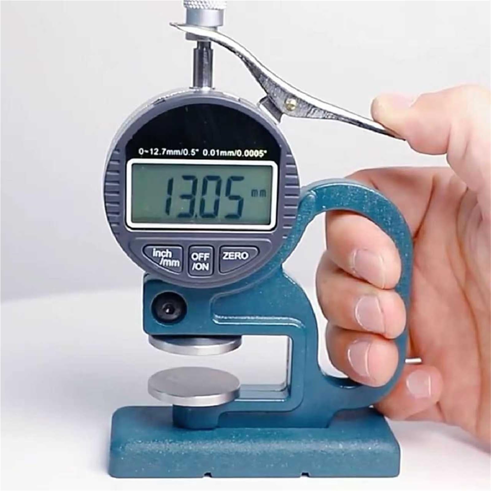 Digitales Dickenmessgerät, 0–12,7 Mm Schwammdickenmessgerät, Desktop-Dickenmessgerät, Sondendurchmesser 30 Mm, 0,01 Mm Auflösung, For Schwamm, Papier, Erkennungsmechanismus