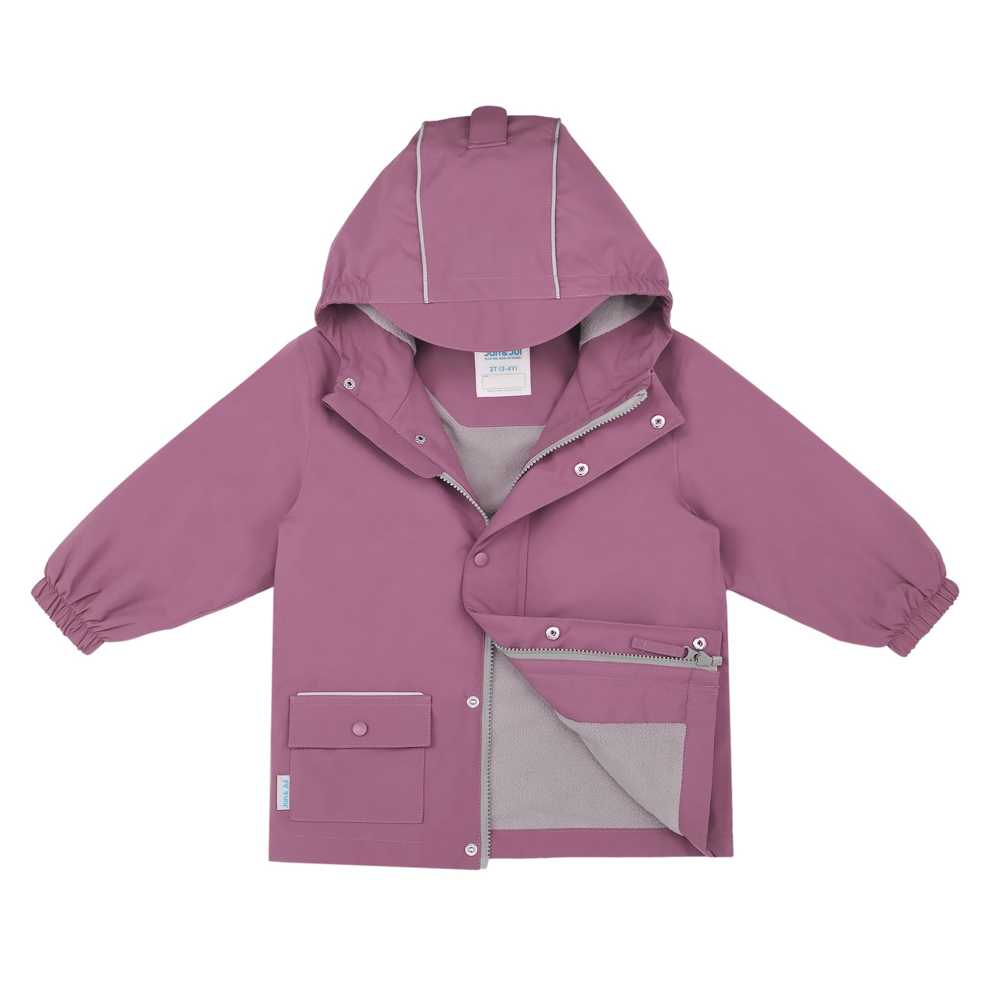 JAN &amp; JUL Waterproof Cozy-Dry Rain Jacket for Kids