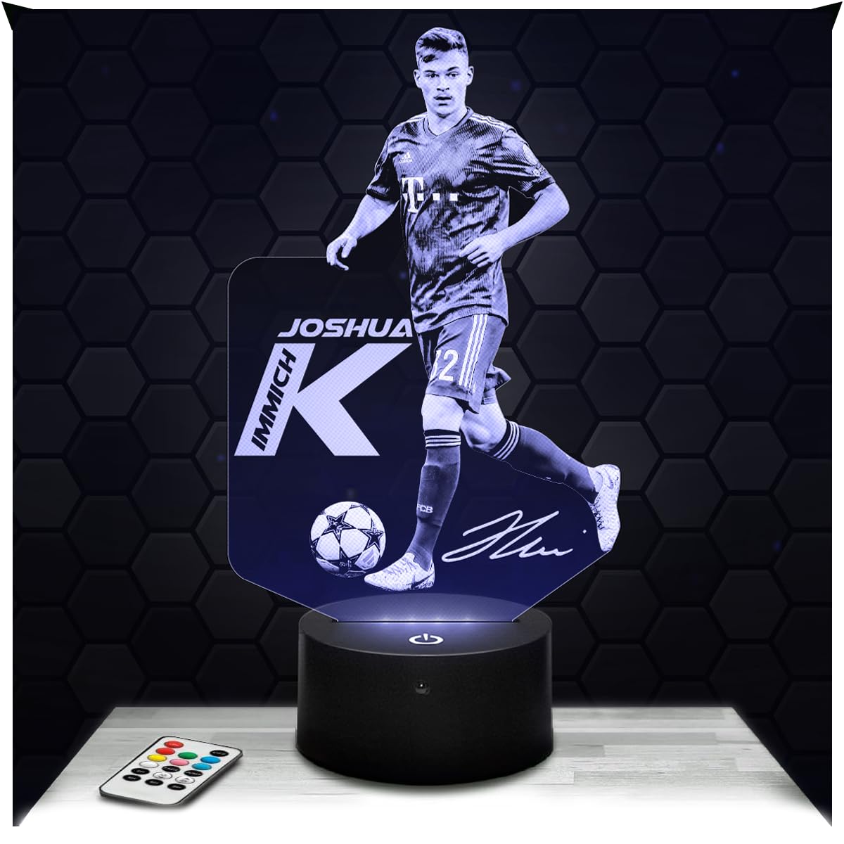 Lampephoto.fr - 3D Lamp Joshua Kimmich Football Sport Touch Night Light Led Soccer, 3D Hologram Effect, Football Gift Idea Christmas Birthday Boy or Girl