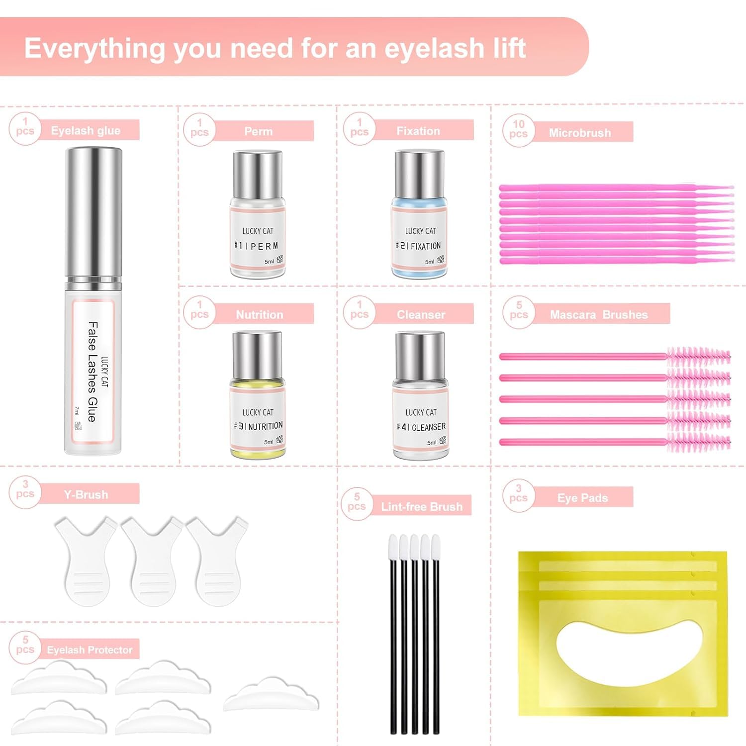 Lifting Pestañas Kit, 2026 Kit de Elevación de Pestañas, Set de Permanente de Pestañas, Profesional Natural Lash Lift Kit, Apto para Salones de Belleza