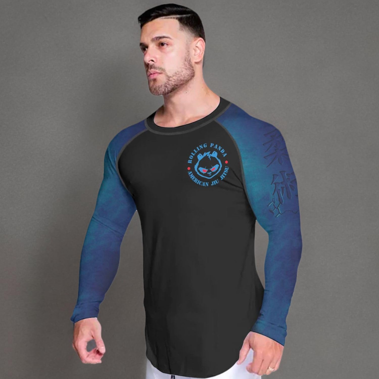 HYPEWAVE Viking Print 3D Never Fade BJJ Rash Guard Ultra Soft Men Compression Shirt UPF 50+ Stretchable Fabric Long Sleeve