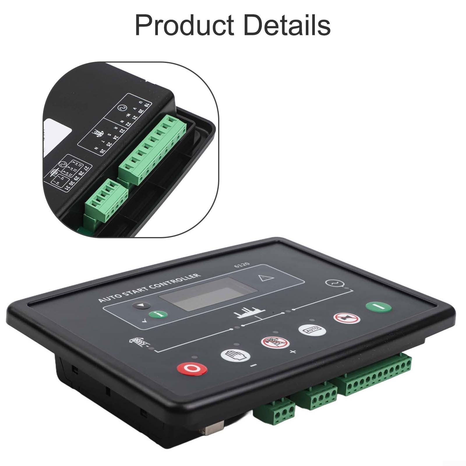 Módulo controlador de generador para DSE6120 con pantalla LCD, monitoreo de potencia trifásico, detección de velocidad CAN MPU, E/S configurable, para motores Tier 4