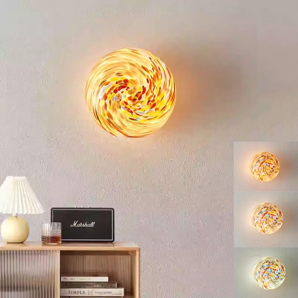 Szklane kule ścienne wewnętrzne oświetlenie ścienne, 5 W LED lampa ścienna z przyciemnianym szkłem, 3 temperatury kolorów, gniazdo G4, dekoracyjne oświetlenie ścienne okrągłe