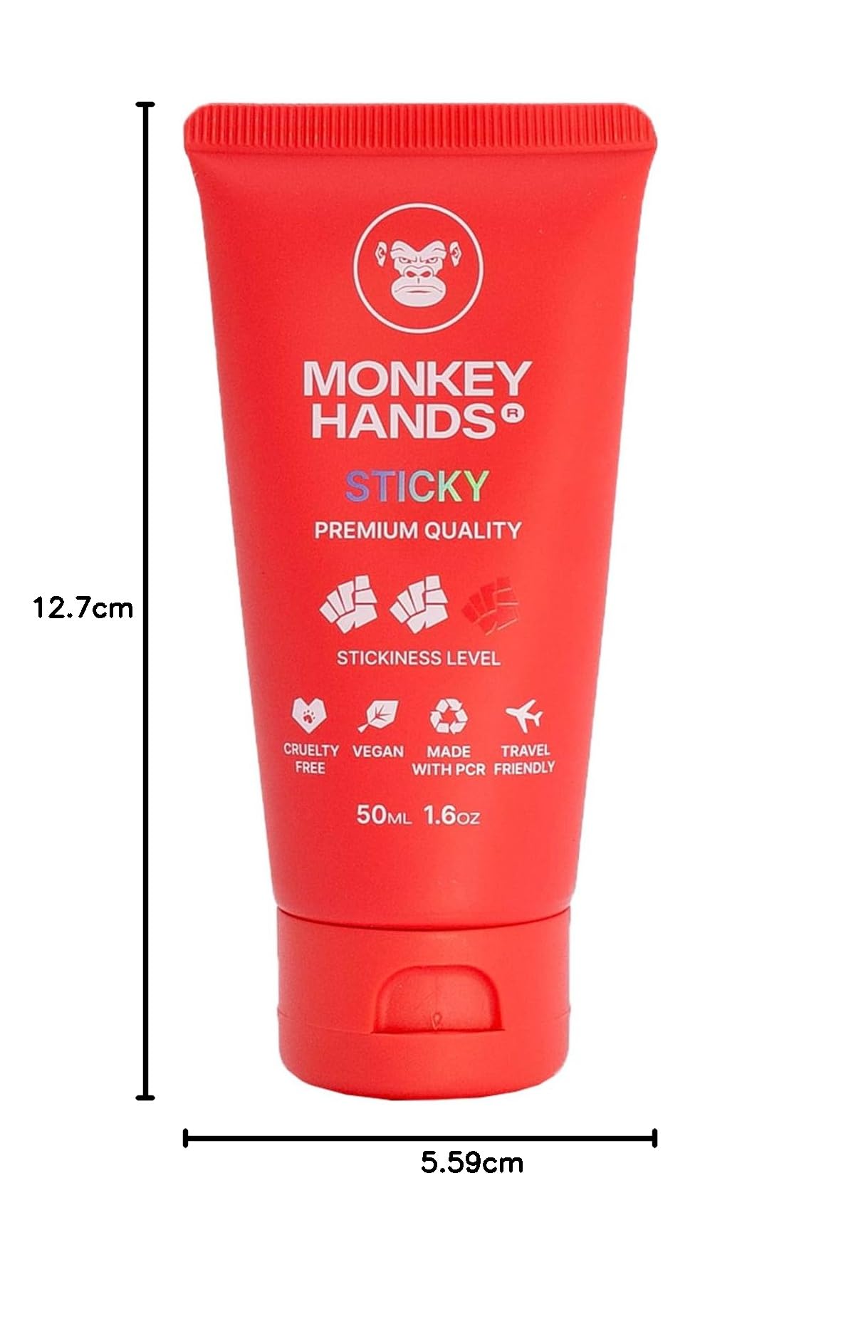 Sticky Grip – silna przyczepność – żel do sprzętu fitness, tańczącego pola, kalisteniki, pierścieni, parkour i gimnastyki, wegański, bez parabenów, bez żywicy, bez magnezytu, czerwony, 100 ml