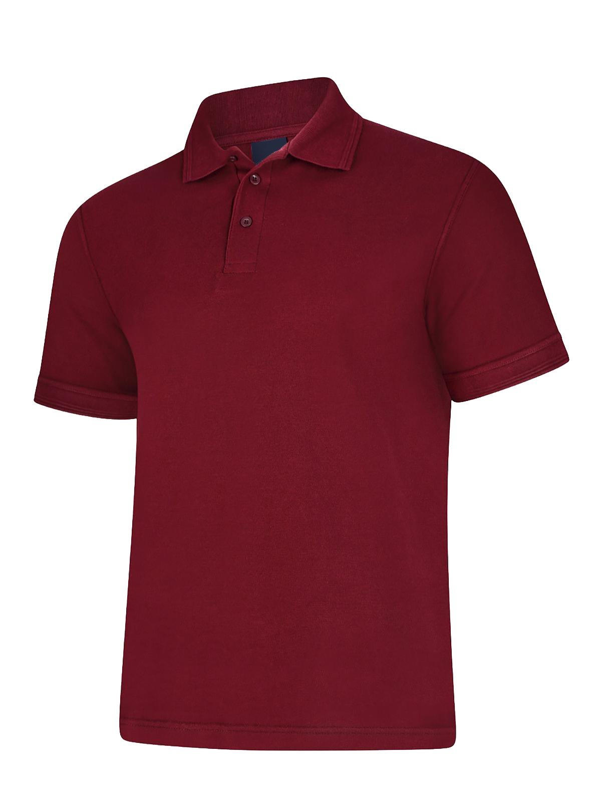 Uneek Clothing Men's Bottle Green Deluxe Poloshirt - Maroon - Xxxl Large