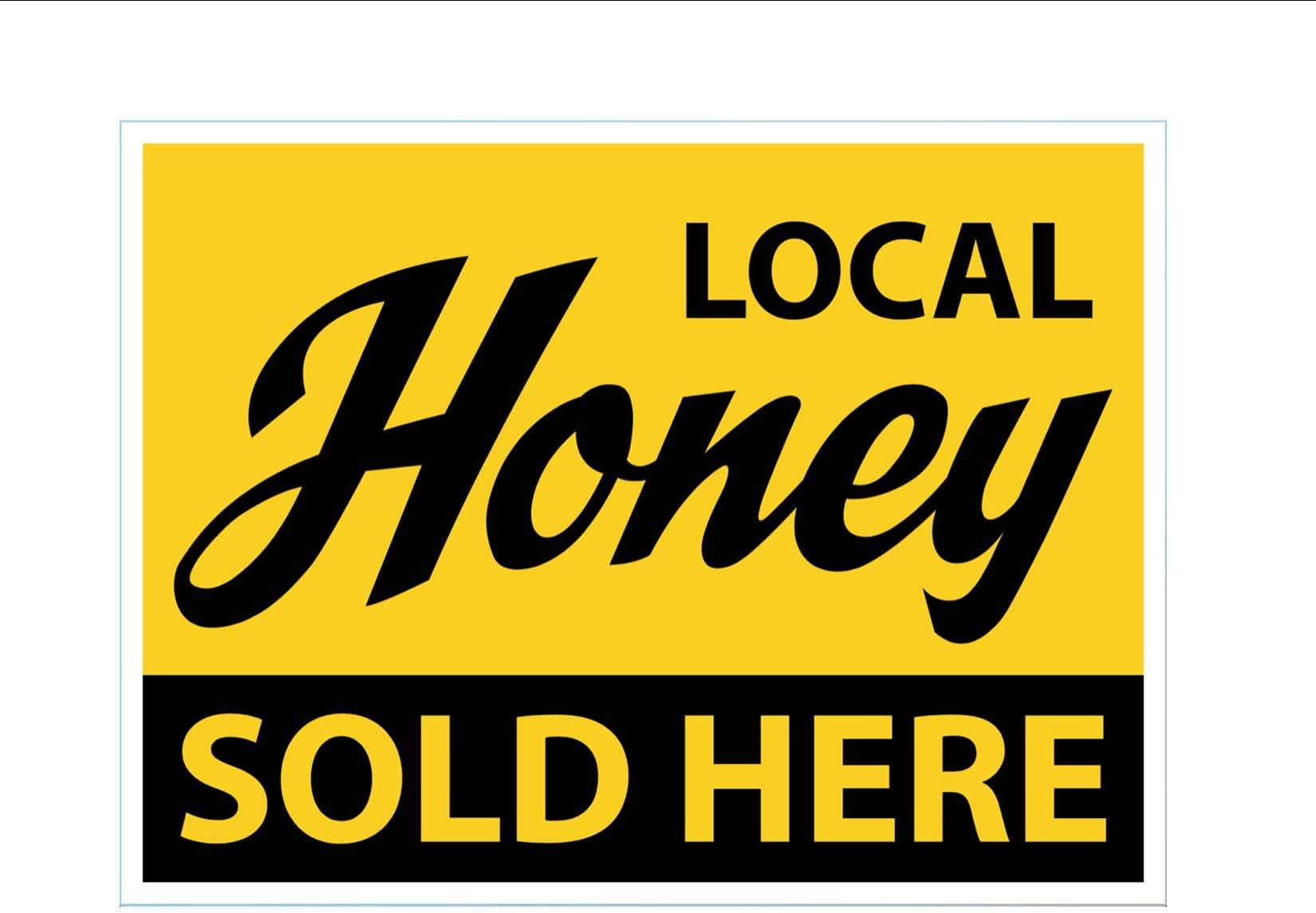 Local Honey Sold Here 18X24 inch 2-Sided Yard Signs with Stakes (1)