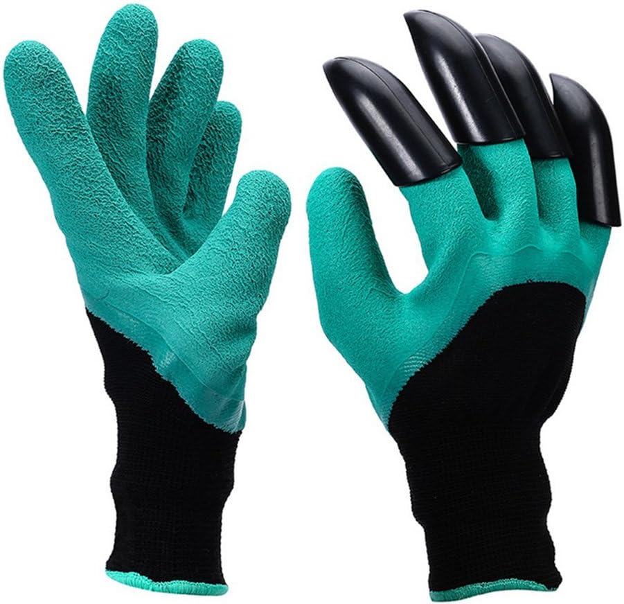 YIBANBAN Garden Genie Gloves with Claws Laborer Gloves for Digging and Planting As Seen on TV, 1 Pair