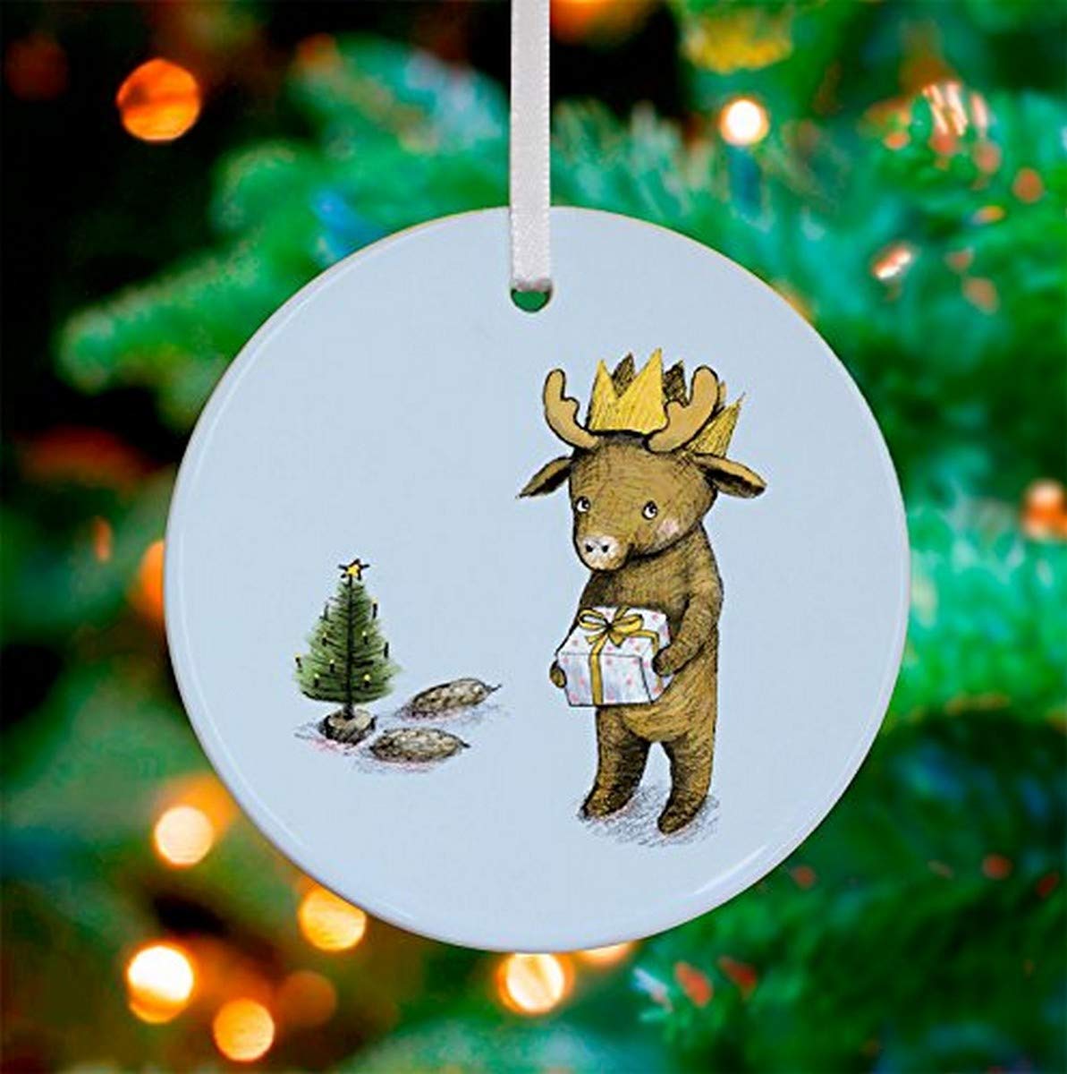 Oopsy DaisyKeepsake Ornament, Perfect Present Moose, 3"x 3"