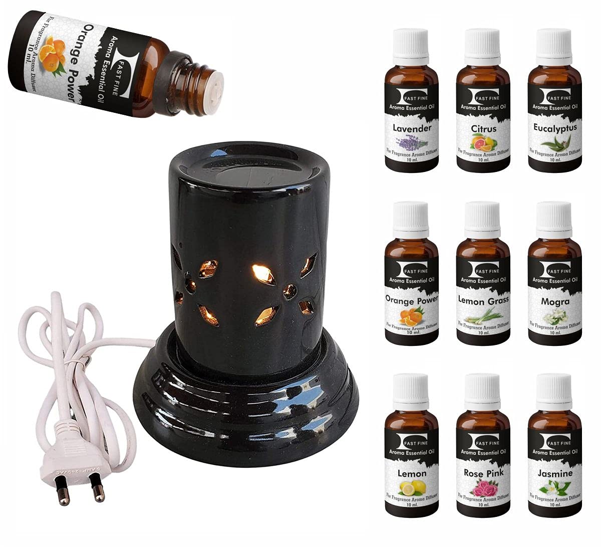 FAST FINE Jasmine Diffuser Essential Aroma Oil used for Air Electric Revitalizer machine use home office washroom indoor outdoor (10ML) 6 61EGInarE S. SL1206