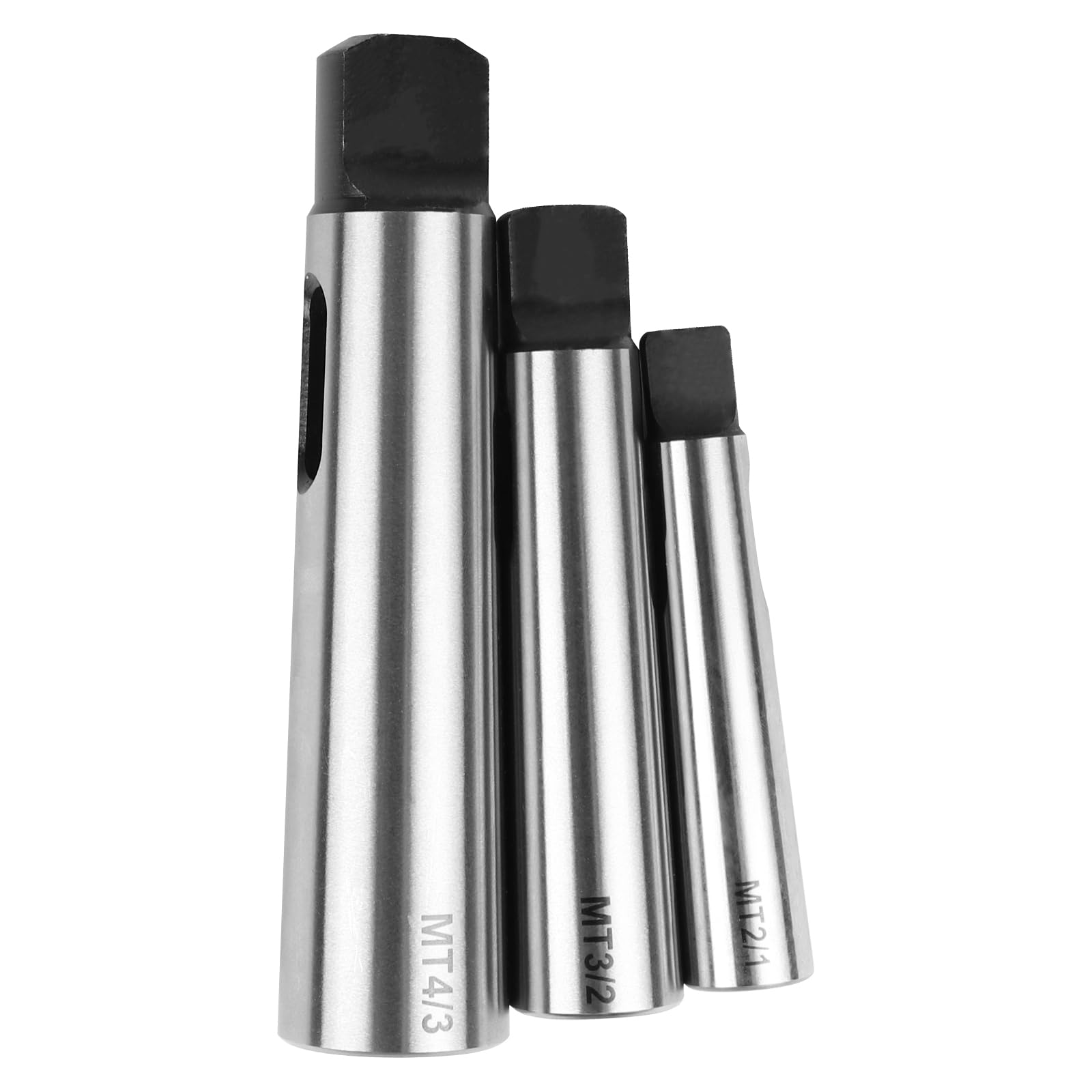 LALAGO 3Pcs Cône Morse Douille de Perçage, Réduction Adaptateur pour Tour de Fraisage, Adaptateurs de Foret à Cône Morse (MT1 à MT2, MT2 à MT3, MT3 à MT4)