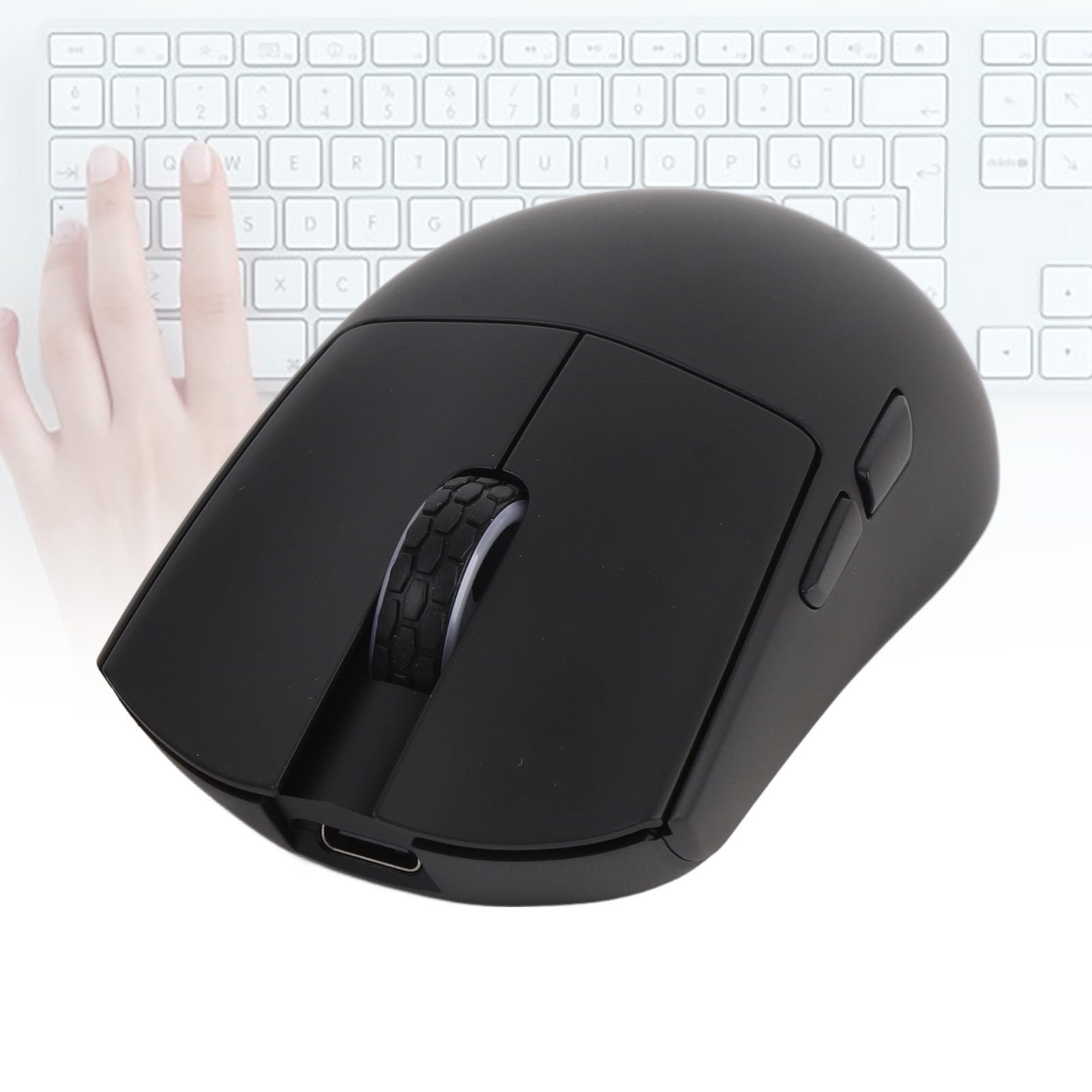 Mouse da Gioco Wireless a Tre modalità Programmabile da 30.000 DPI per PC Portatile, Design Ergonomico e Leggero (BLACK)