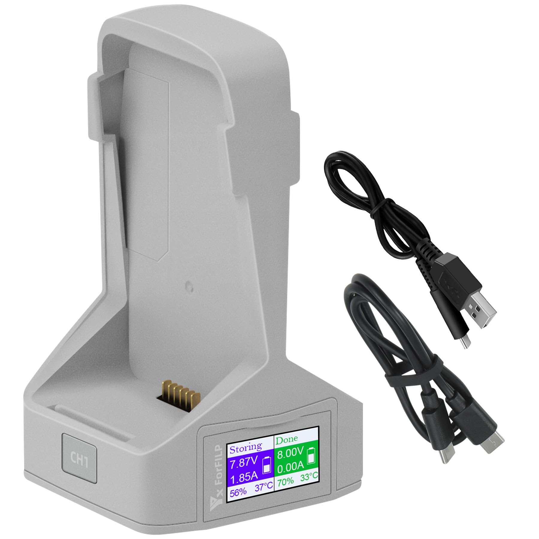 LYONGTECH LCD Dual Battery Charger with Storage Charge for DJI Flip Drone,Display Parallel Charging Hub Accessories