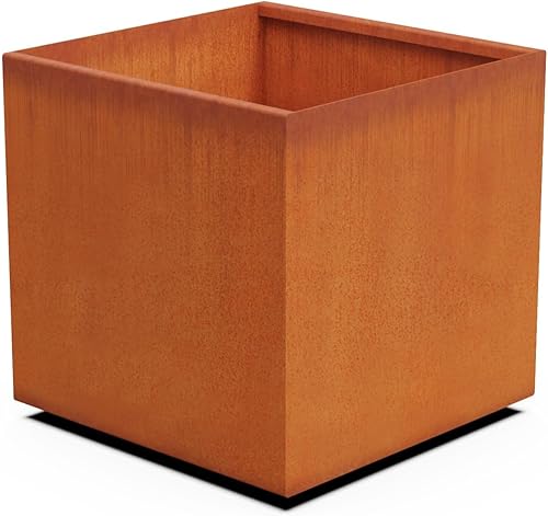 Miniatura 10 de Corten - Maceta de acero con cubo cuadrado, caja de jardín de metal, resistente, fabricada en Estados Unidos, totalmente montada, residencial