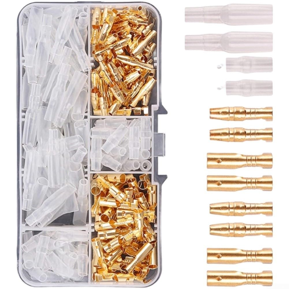 200pcs Conectores Macho Hembra 3.5mm para latón Aislados 200pcs