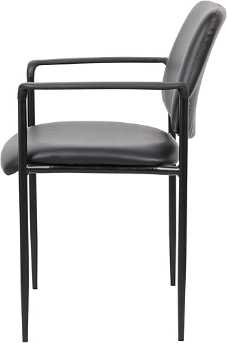 Miniatura 6 de Boss Office Products Caressoft Dimond - Silla apilable con brazos en color negro