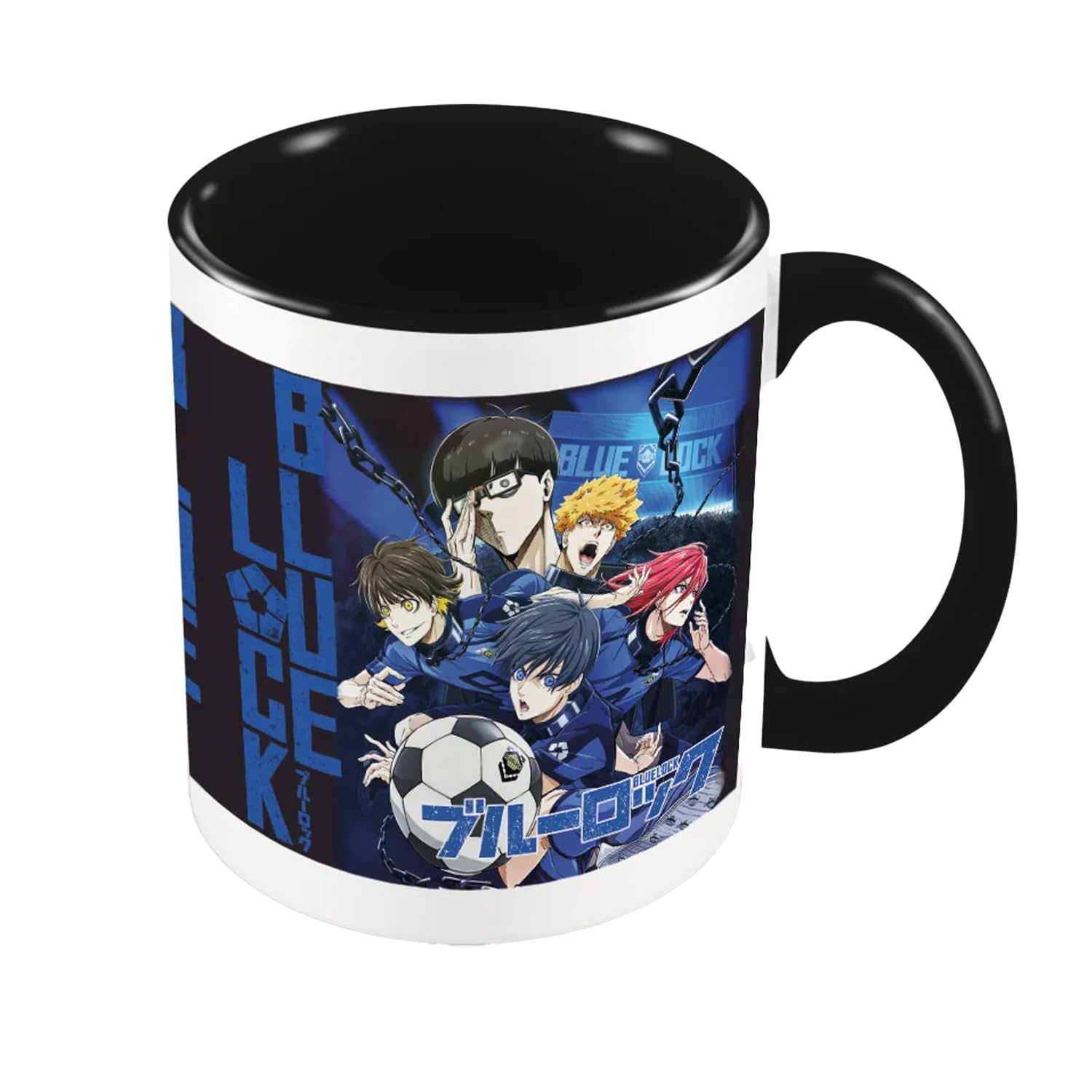 Pyramid International Blue Lock Chains Black Inner Ceramic Pod Mug – Unique Anime Coffee Mug, Dishwasher & Microwave Safe, 11oz, Great for Fans of Blue Lock Characters