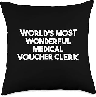 World's Most Wonderful Medical Voucher Clerk Throw Pillow, 18x18, Multicolor