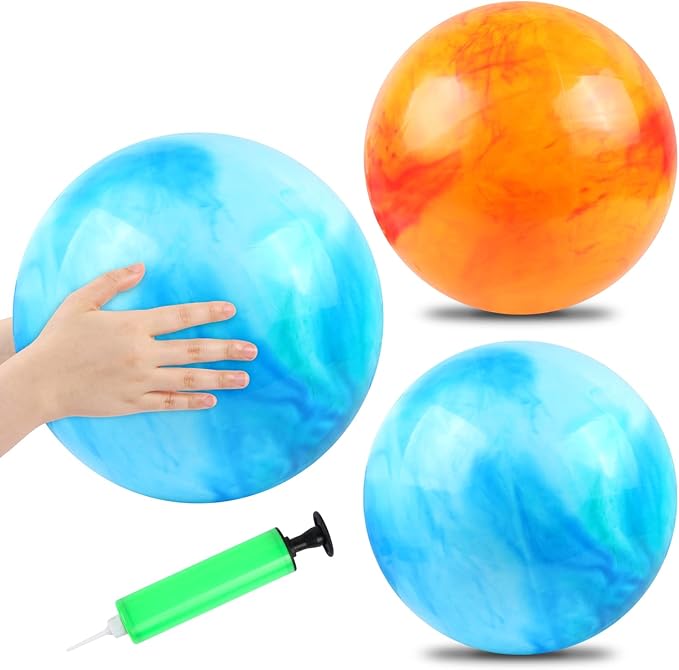 2 Pcs 15 Inches Marbleized Bouncy Balls Large Bouncing Ball