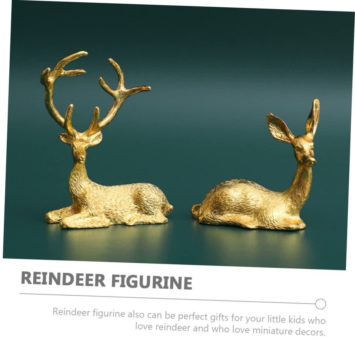 RORPOIR 2pcs Deer Statues Christmas Shelf Decor Reindeer Christmas Decoration Home Accessories Reindeer Figurine Farm Animal Statues Table Decorations for Living Room Light Luxury Metal - Image 3