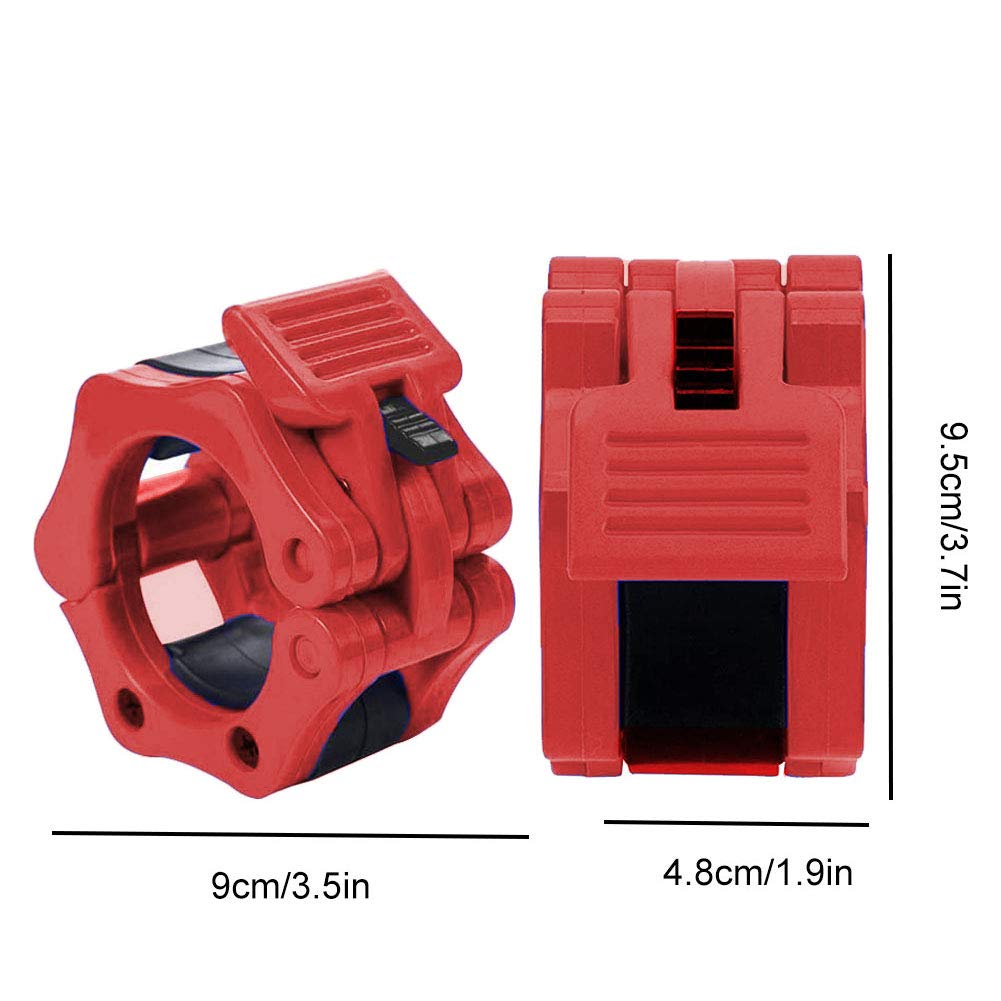 Barbell Klemmen, Olympische Bar Kragen 2 Inch,Quick Release Barbell Lock Clamp Lock Standaard Bar Gewichtsbladen Kraag Clips voor Workout Gewichtheffen Fitness Training Bodybuilding-Oranje