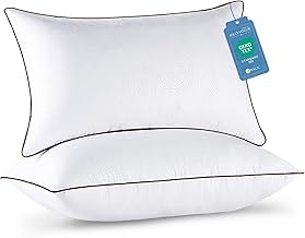 JOLLYVOGUE Pillows Queen Size Set of 2 for Sleeping, Soft and Supportive Bed Pillow with Down Alternative Filling for Side and Back Sleepers, Hotel Collection