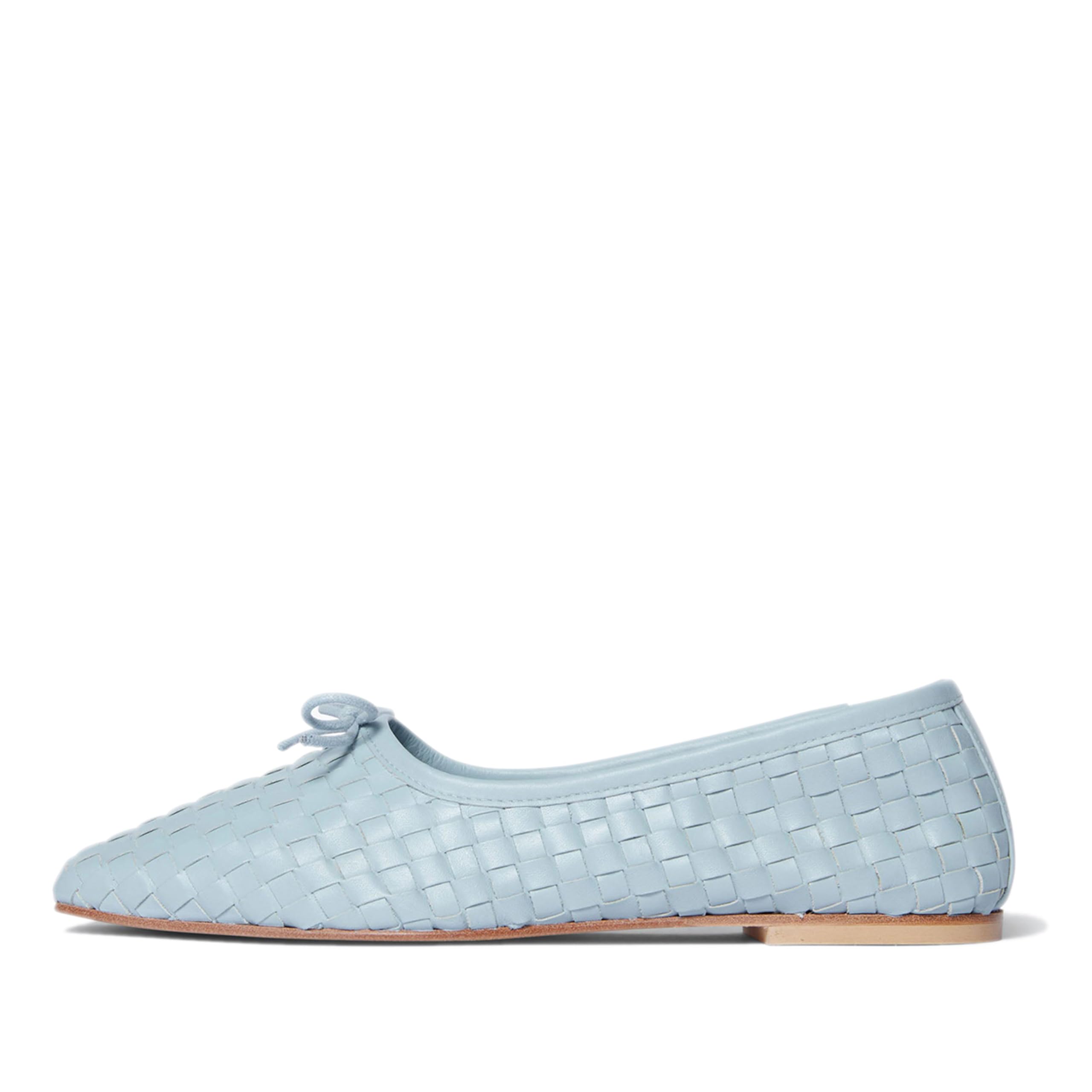 epiluta Woven Flats Ballet Shoes for Women with Bows Square Head Design Pull On Comfortable Elegance