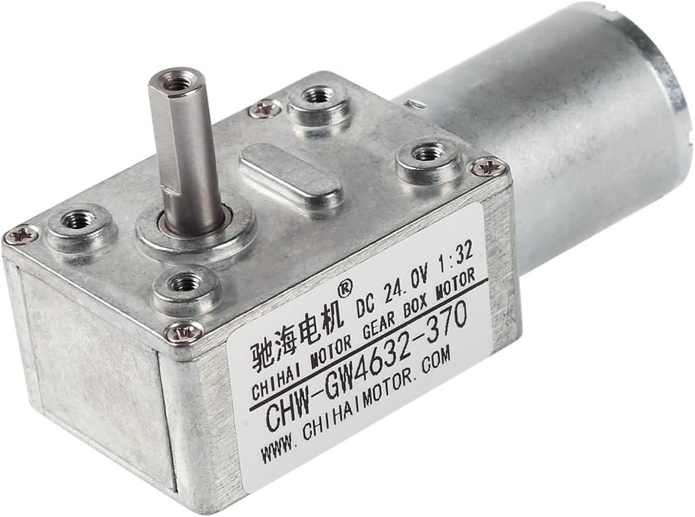 12V 6rpm DC Worm Gear Motor 30kg.cm High Turbine Worm Reducer Motor Self-Locking Gear Motor Reversible(DC12V 185rpm i32.5,Package B)