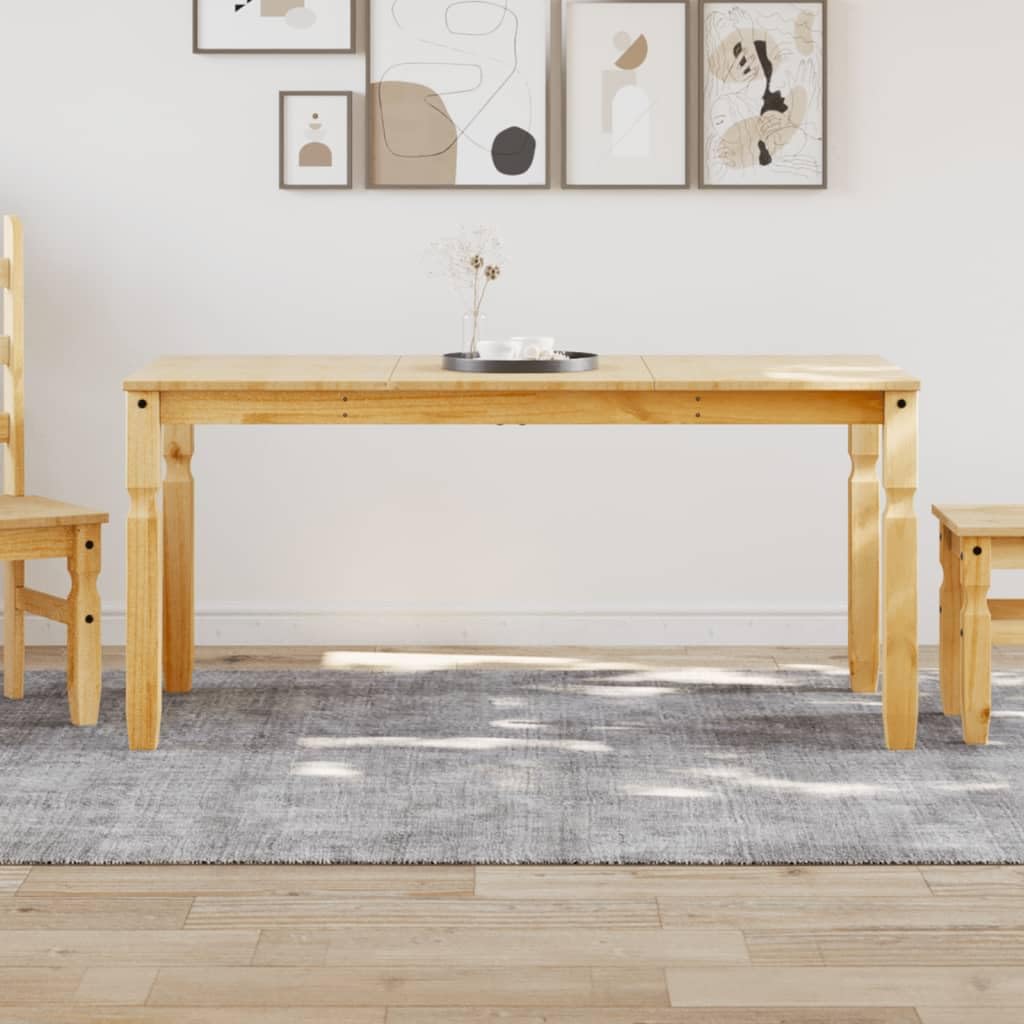 Tavolo da pranzo Corona, 160 x 80 x 75 cm, in legno massello di pino | Tavolo rustico in legno di pino con finitura a cera di miele, per sala da pranzo e cucina.