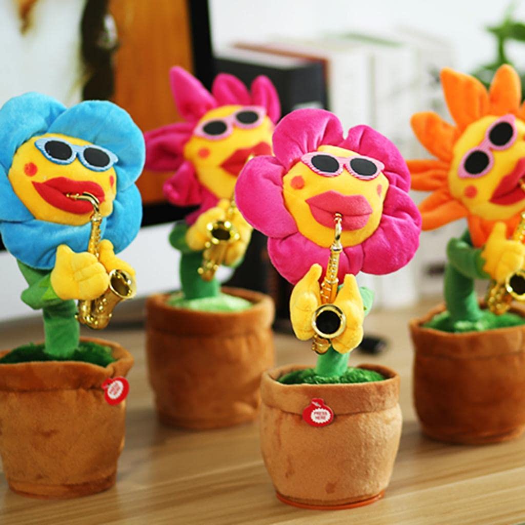 Dancing Electronic Singing Toy Flower Bobble, Orange leaves, as
