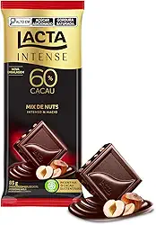 Chocolate Lacta Intense Amargo 60% Cacau Mix De Nuts 85g