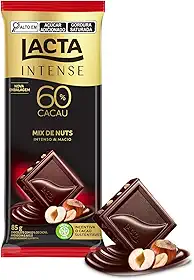 Chocolate Lacta Intense Amargo 60% Cacau Mix De Nuts 85g