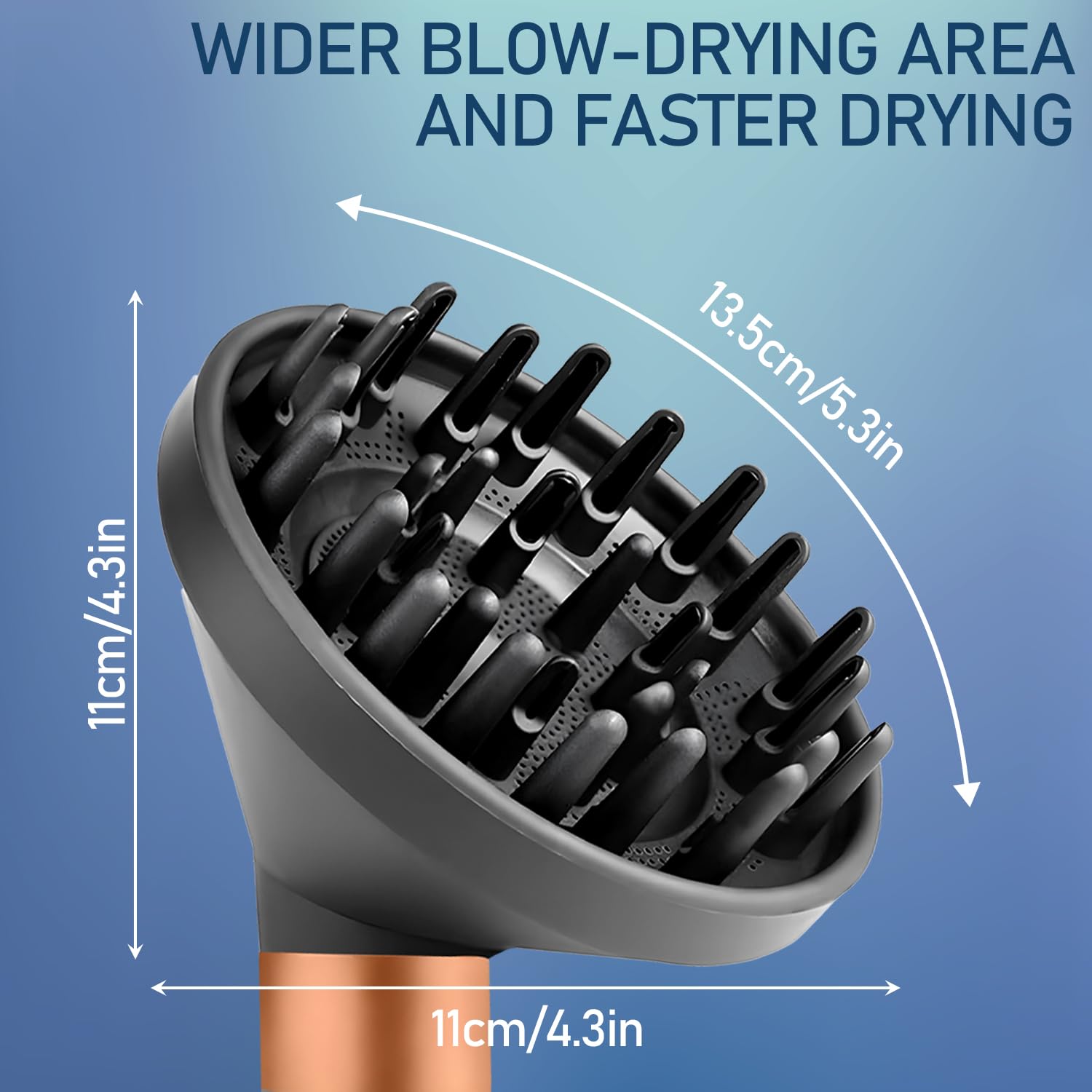 Kompatibler Diffusor-Aufsatz für Airwrap Styler, Lockenformer-Düse für HS05, HS03, HS01, Schnelltrocknungs-Styling-Tool (Grau)
