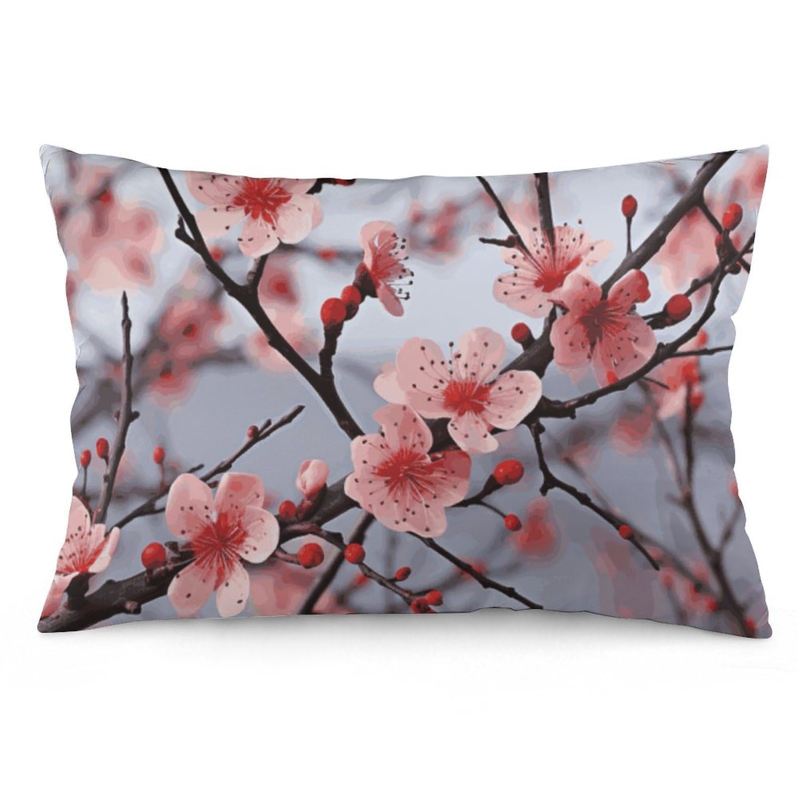 NTVOWPZO 2 Pack Decoration Throw Pillow Covers 12 "x20 Pillowcases Covers Delicate Cherry Blossoms Pillowcases Modern Farmhouse Home Decor Sofa Cushions Covers for Couch Bed Living Room