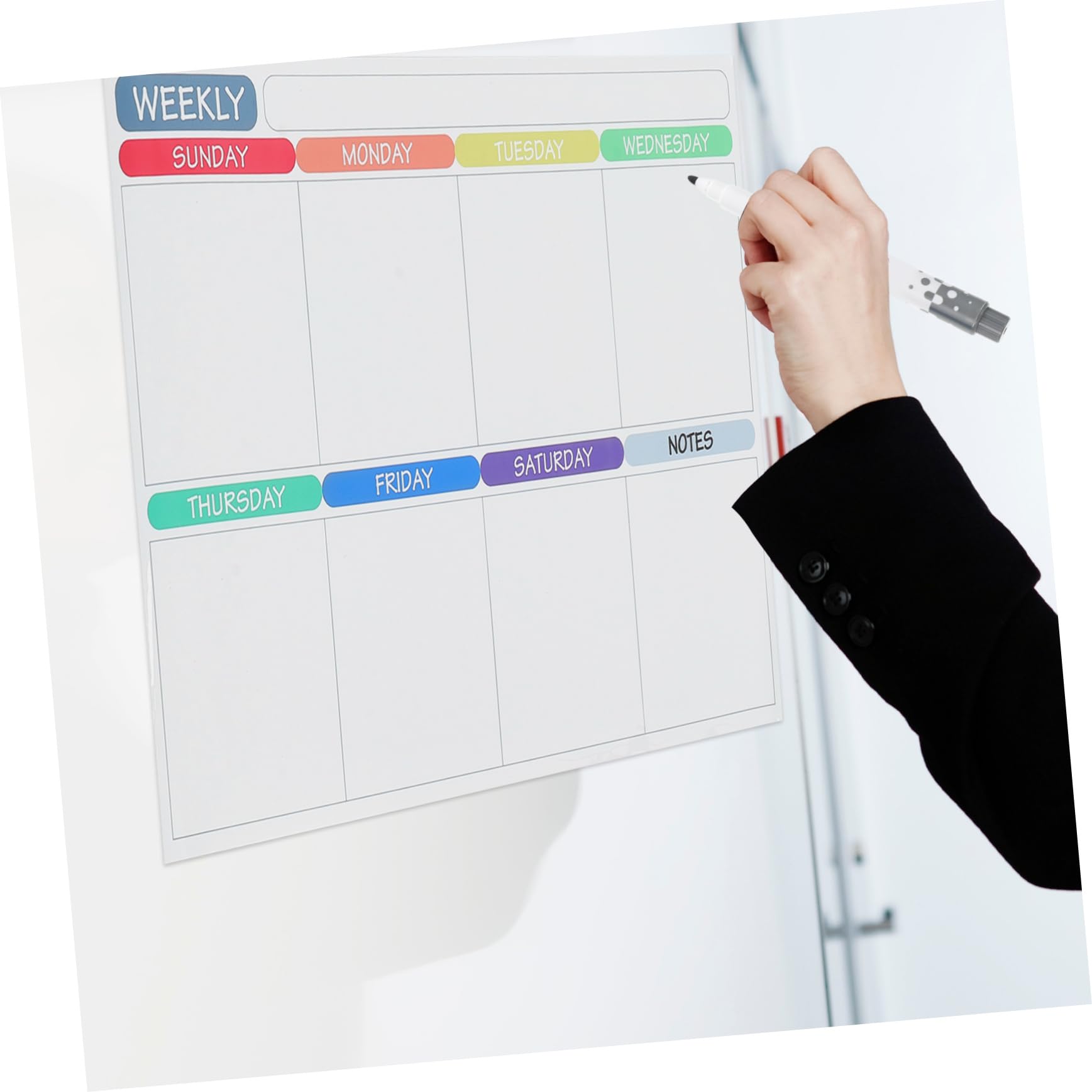 Tableau Effaçable Magnétique pour Planning Hebdomadaire et Liste de Tâches sur Réfrigérateur