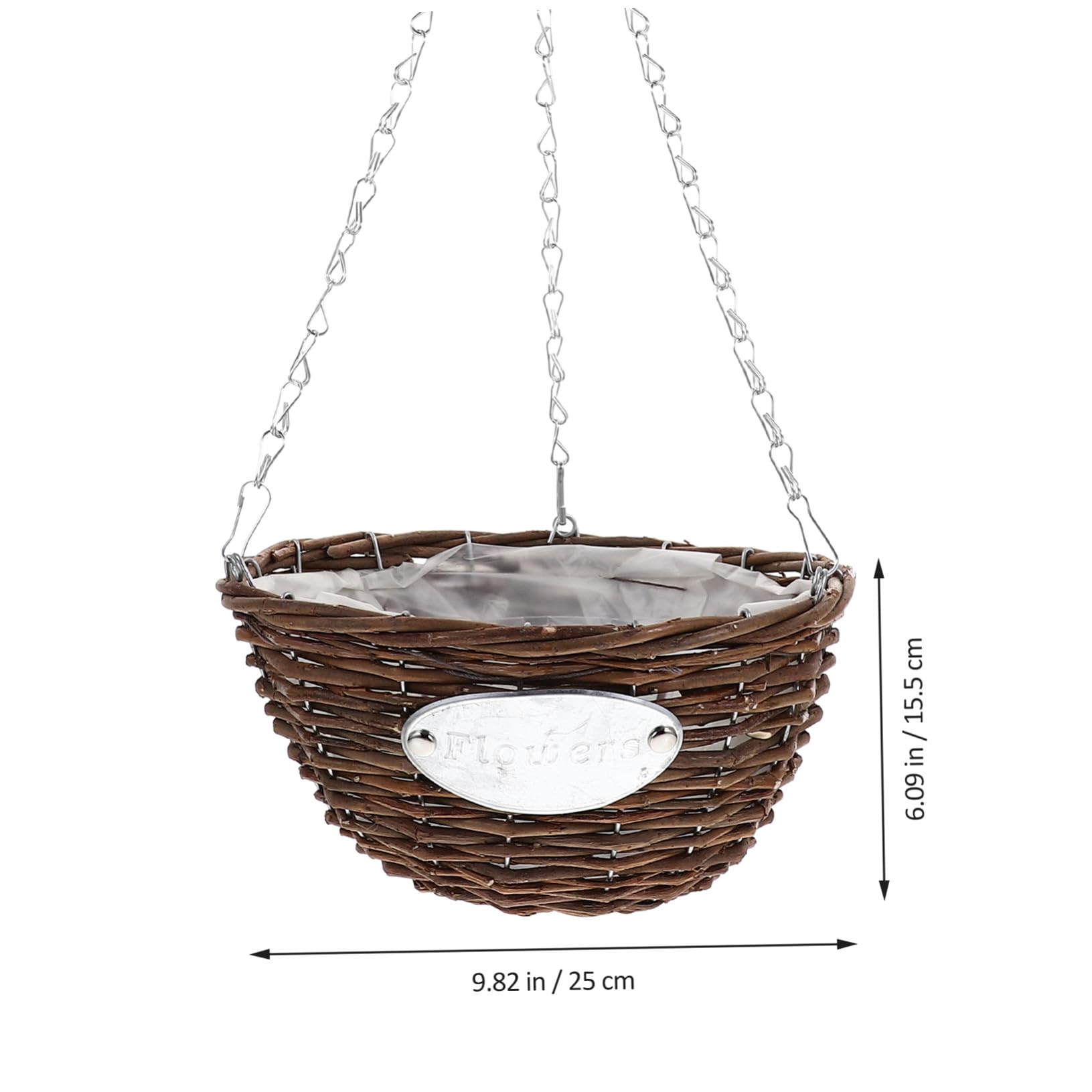 KICHOUSE Vasi Sospesi in Rattan e Salice 2 Pezzi, Cesti Appesi Medi 25 CM per Piante da Interno e Balcone, Fioriere Intrecciate per Casa e Giardino