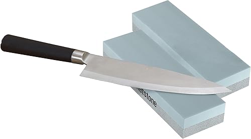 Miniatura 9 de Whetstone - Juego de 2 piedras para afilar cuchillos bloque húmedo de grano doble 4001000 afila y pule herramientas afiladas y cuchillos de cocina o