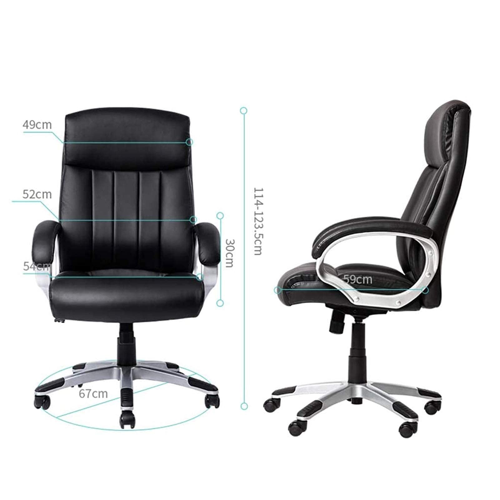 Krzesło do pracy w domu Krzesło szefa Krzesło biurowe Krzesła do gier komputerowych Regulowane ergonomiczne krzesło biurowe z wysokim oparciem PU Skórzane obrotowe krzesło zadaniowe z podłokietnikami